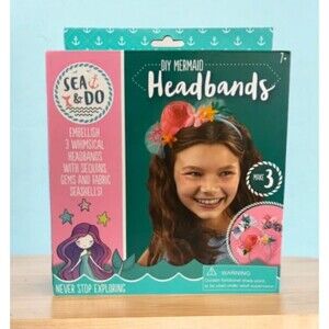 DIY Mermaid Headband Making Kit For Kids Bright Stripes - Makes 3 Fun Crafts NEW